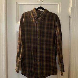 Arrow Men's Plaid Button-Down Shirt - Brown and Yellow